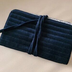Sezane Navy Velvet Jewelry Wrap